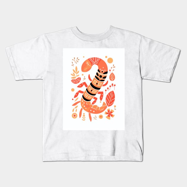Mysterious Scorpio Zodiac Design Kids T-Shirt by saveasART